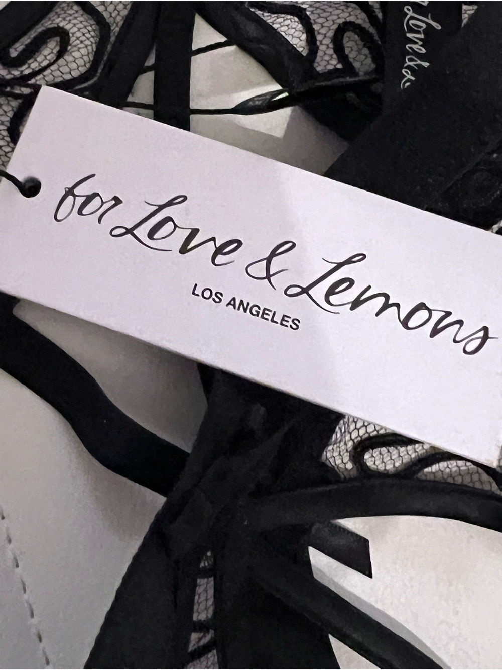 NWT For Love and Lemons Victoria Secret Sz L Black Strappy Lace Garter